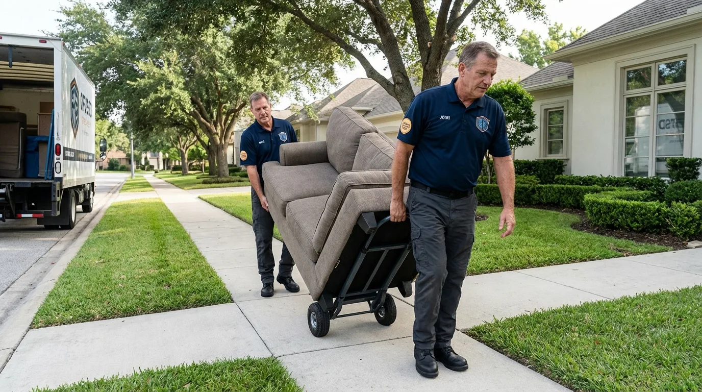 Local residential moving crew loading furniture in Prospect Park, PA